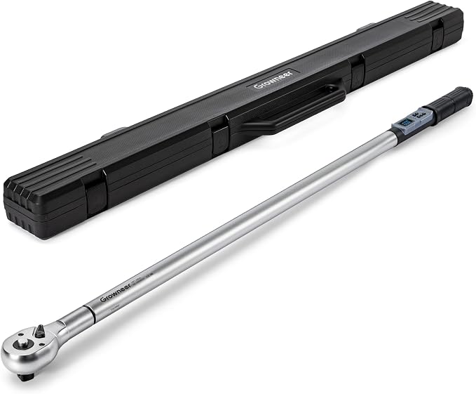 GROWNEER Digital Torque Wrench, 36.8-737 Ft-lbs/50-1000 Nm, 3/4'' Drive Inch Pound Torque Wrench with Buzzer & LED Indicator, Electronic Torque Wrench for Tractors, Trucks, Motor homes, and industrial