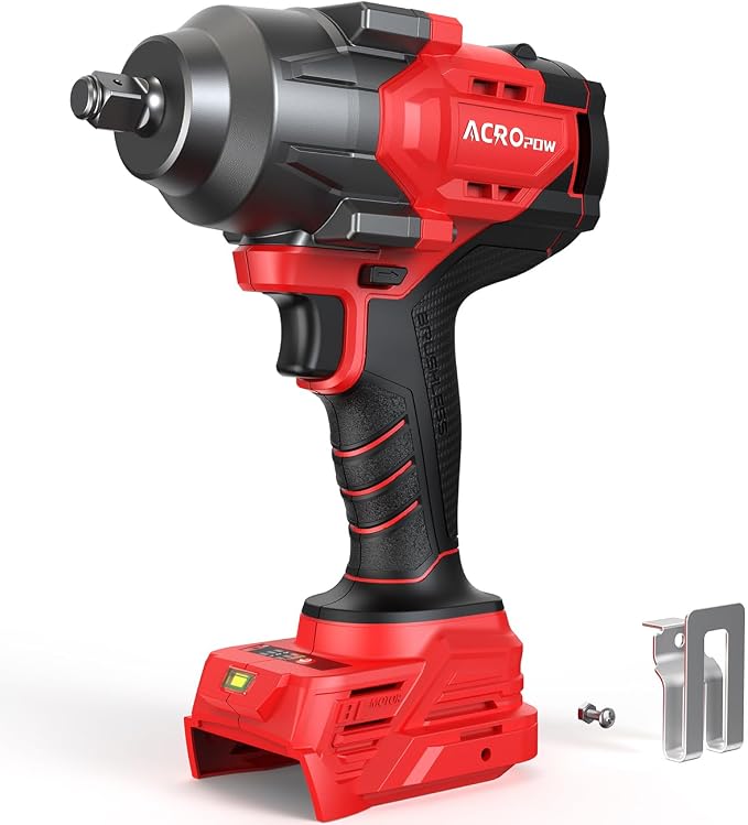 Cordless Impact Wrench for Milwaukee 18V Battery | 1/2 Inch Brushless Motor High Torque Power Impact Gun, 1000 Ft-lbs(1360NM), 3-Mode Speed, LED Light(Bare Tool Only)