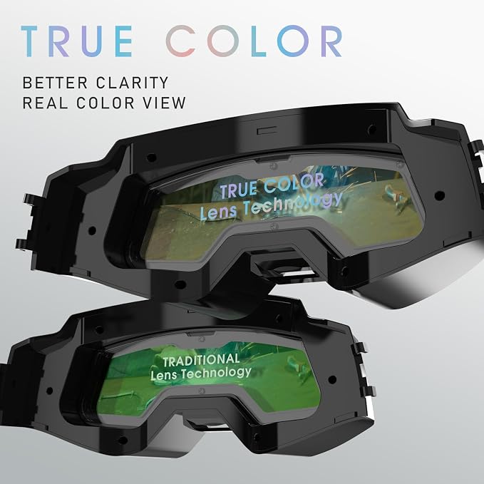 YESWELDER Auto Darkening Welding Goggles with Mask, LED Lighting & TYPE-C Charging, True Color 4 Arc Sensor Welding Glasses Welder Mask Welding Helmet for TIG MIG ARC Plasma Cut