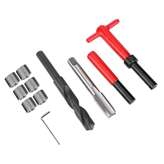 Jeanoko 11Pcs M16x2 Thread Repair Kit Stainless Steel Twisted Drill Tap Wrench Threaded Insert Tool for High Voltage Switchgear