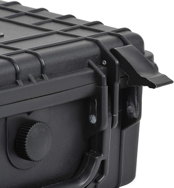 MEIJIA Portable All Weather IP67 Waterproof Protective Case,Hard Camera Case,Dry Case with Customized Foam,Fit Use of Drones,Camera,Equipments,Elegant Black (9.17inch x 7.56inch x4.33inch)