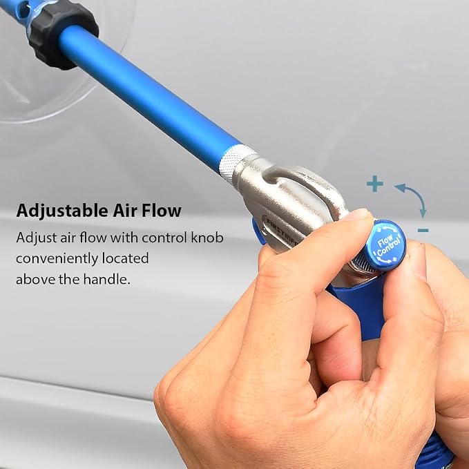 FIRSTINFO A18562US Windstorm EX High Performance Air Blow Gun with Adjustable Air Flow, 6" Extended Nozzle and Protective Shield