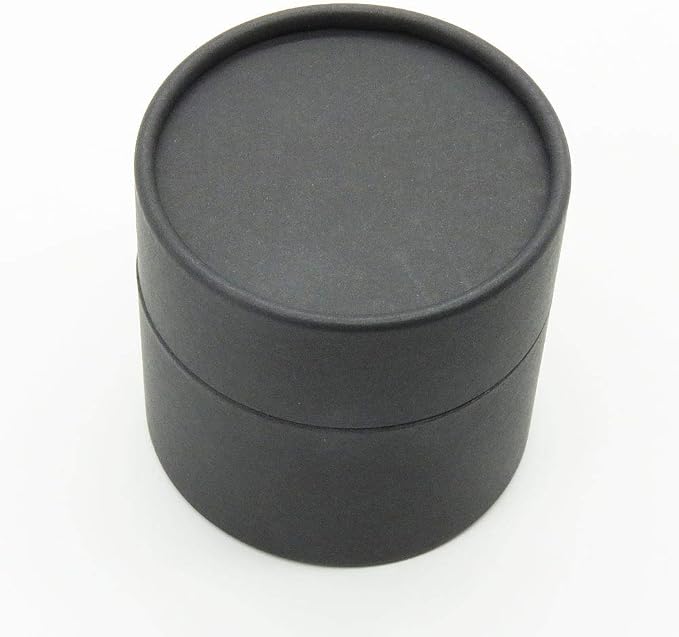 WENPACK Paperboard Tube with Lid Round Cardboard Box Container (3.22" D*2.2" H, Black)