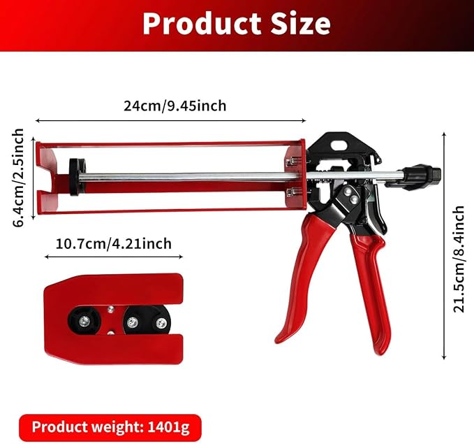 Epoxy Gun 450mL/600mL/650mL (1:1 and 2:1) Dual Component Epoxy Gun, 26:1 High Thrustdual, For Plastic Epoxy, Adhesive, Panel Bond, Panel Bonding Adhesive
