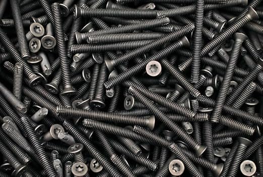 BCP Fasteners 1/4-20 x 2 1/2 Self Tapping Trailer Deck Screws, Flat Head Type F Thread Cutting, Star Drive T30, Steel Floorboard Screws for Wood and Metal, Black Phosphate, 100 Pack (BCP1221)