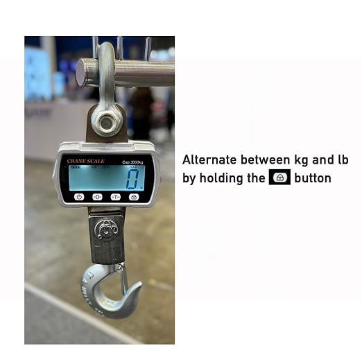 6600lb/3000kg Digital Crane Scale, Industrial Hanging Scale, Heavy Duty Electronic Scale, Battery Powered High Accuracy Scale, LCD Kilograms and Pounds Display