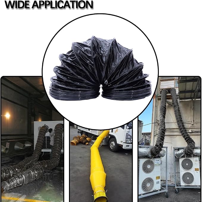 PVC Flexible Duct Hosing 8 Inch 16FT Exhaust Ducting Hose for Utility Blower Ventilation Fan Exhaust Fan (8INx16FT)