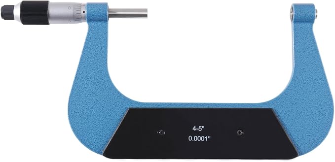 Accusize Industrial Tools Screw Thread Micrometer, 4-5", S916-C754 | 3 Anvil Sets: 13-9, 8-5, 4.5-3.5 TPI, 0.001" Resolution, ±0.00016" Accuracy