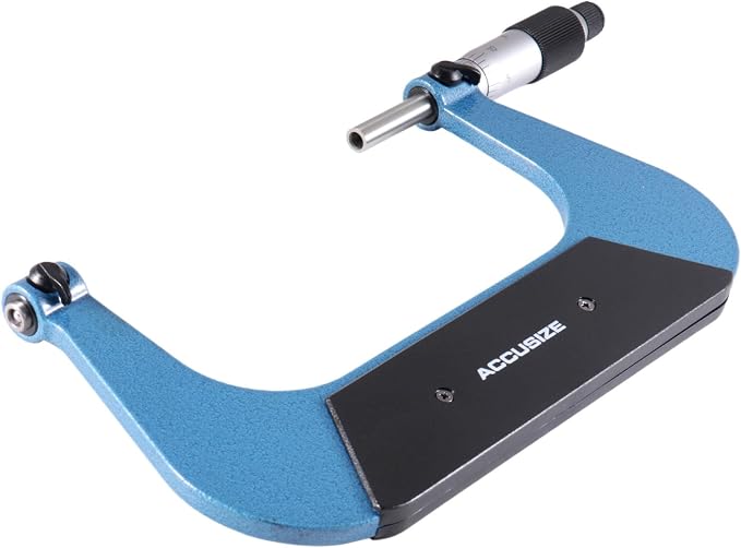 Accusize Industrial Tools Screw Thread Micrometer, 4-5", S916-C754 | 3 Anvil Sets: 13-9, 8-5, 4.5-3.5 TPI, 0.001" Resolution, ±0.00016" Accuracy