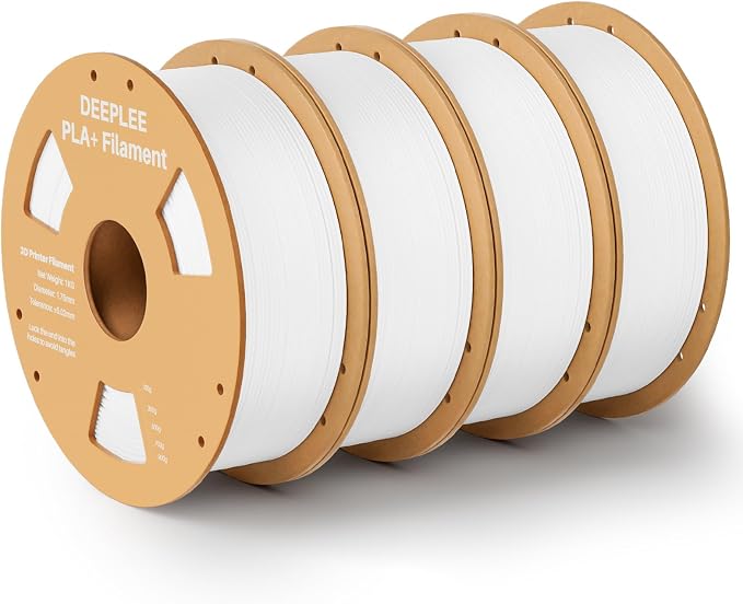 PLA+ 1.75mm 3D Printer Filament, PLA Plus with Dimensional Accuracy +/- 0.02mm, Higher Strength and Toughness, Neatly Wound, No Clogging, Fits for Most FDM 3D Printers, 4KG White