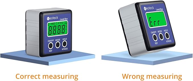 Neoteck Professional Measurement Kit: Digital Angle Finder LCD Protractor & Spherical Inductive Pinless Moisture Meter for Wood, Wall, Masonry, Concrete, Waterproof, Bevel Box, Inclinometer