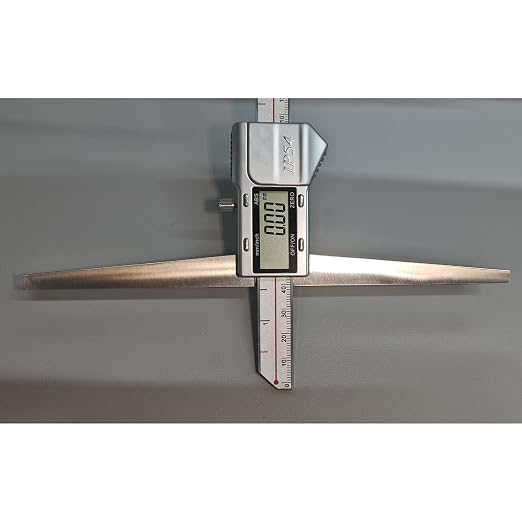 12" / 300mm Digital Depth Gauge with 6" Base, Stainless Steel Electronic Measuring Tool, IP54 Waterproof Depth Caliper for Grooves, Slots, Holes, CNC, Woodworking & Metalworking (Base Length: 6")