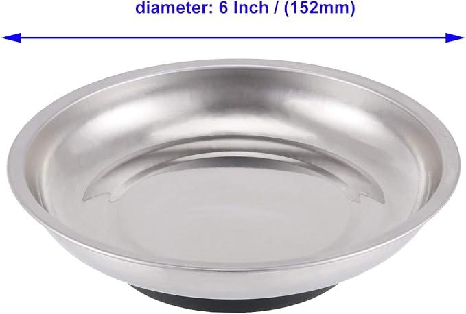 8 PCS Magnetic Bowls 6 Inches, Magnetic Trays Set Round, Stainless Steel Magnetic Parts Tray Set for Bolts, Pins, Screws, Nuts, Small Parts Tools Organization for Workshop, Garage, Craft Room