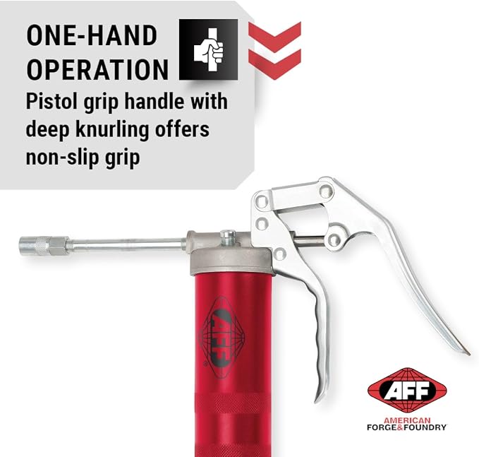 AFF 14 oz. Capacity Standard Pistol Grip Grease Gun with Heavy Duty Aluminum Die Cast Head, 5000 PSI, 8003