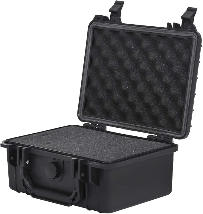 MEIJIA Portable All Weather IP67 Waterproof Protective Case,Hard Camera Case,Dry Case with Customized Foam,Fit Use of Drones,Camera,Equipments,Elegant Black (9.17inch x 7.56inch x4.33inch)