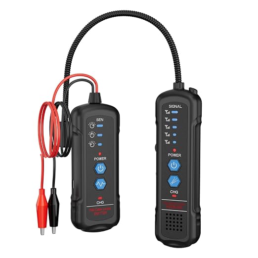 Underground Wire Locator, Circuit Breaker Finder with Earphones, Broken Wire Detector- Electrical Wire Tracer for Buried Cables, Pet Fence Broken Wire Locator, 2M Detection Depth & 1100mAh Battery