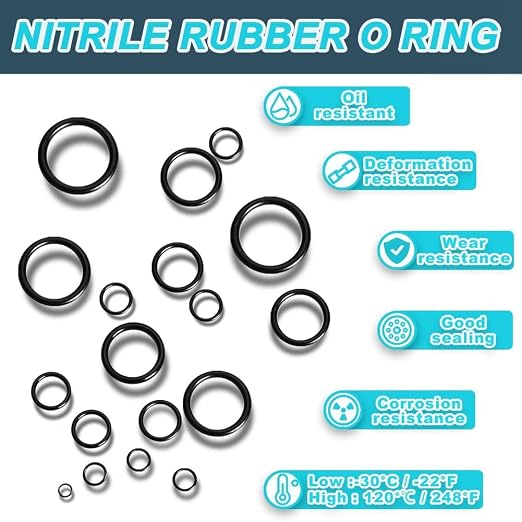 KEZE 335 Pcs Hydraulic O-Ring SAE 900 Series 12 Size Buna-N 70A Inch O Rings Seal Kit for Hydraulic Fitting,Straight Thread Tube Fittings,Cylinders,BOSS ORB Fittings