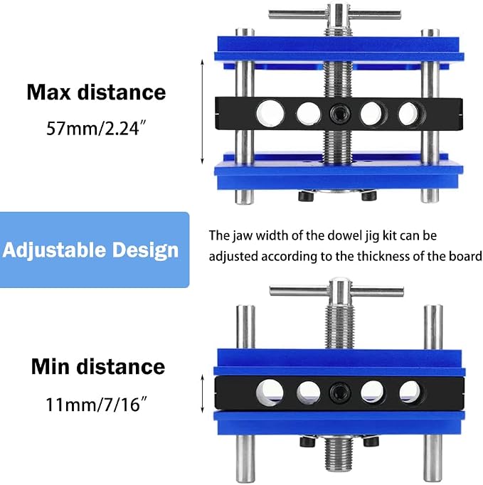 Self Centering Doweling Jig Kit Drill Guide Bushings Set Wood Doweling Jig Woodworking Joints Tools for Straight Holes (Blue)