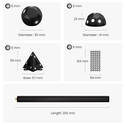 Revopoint 28 Pieces 3D Marker Block Kit for 3D Scanning, 3D Scanning Markers for 3D Scanners, 3D Tracking Dots for Preventing Tracking Loss and Enhance Accuracy, Magnetic 3D Reference Point Marker