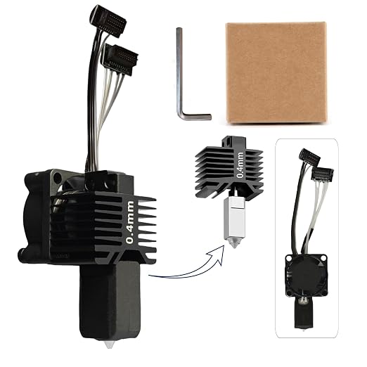 Bambuu Lab P1P P1S Hotend Complete Kit, 0.4MM Hardened Steel Nozzle Full Assembly with Fan, Ceramic Heater, Nozzle, Thermistor, Extruder Heating Block Replacement for Bambu Lab P1 3D Printer