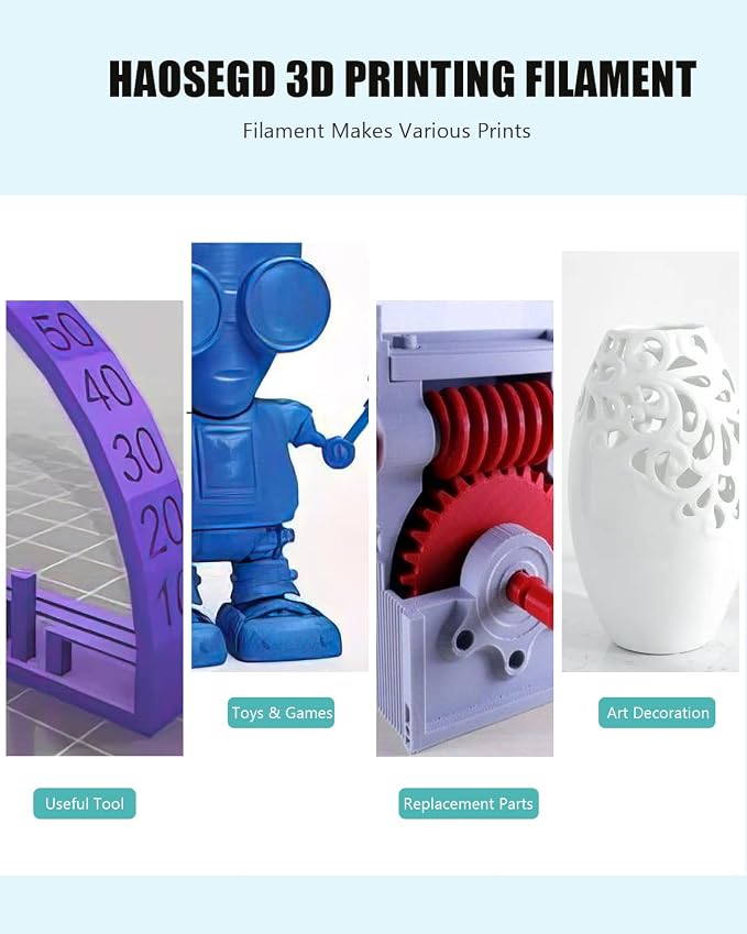 3D Printer Filament PLA 1.75mm 3-D Printing Materials 5 Colors Bundle Print Filimate 1.75 mm White Silver Pink Green Yellow Filiment1.75 Accuracy ±0.02mm Fillament Spool Vacuum Pack 250G X 5