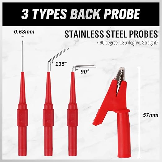 SWANLAKE 22-Piece Back Probe Kit, Multimeter Back Probe Pins with Test Leads and Alligator Clips, Automotive Electrical Circuit Diagnostic Tool Set for Car Repair