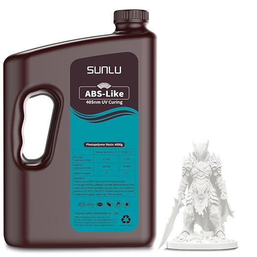 SUNLU Upgraded 4KG ABS Like Resin with Enhanced Strength and Toughness, High Compatibility 3D Printer Resin, 4000G White