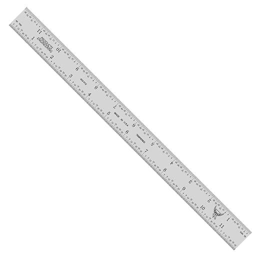 PEC Tools 12 Inch Rigid Steel Ruler (5 Pack), Machinist Metal Ruler Scale with Markings 1/8", 1/16", 1/32", 1/64", Tempered Steel, 3/64 Thick x 1" Wide, Trusted by Professionals, Made in USA