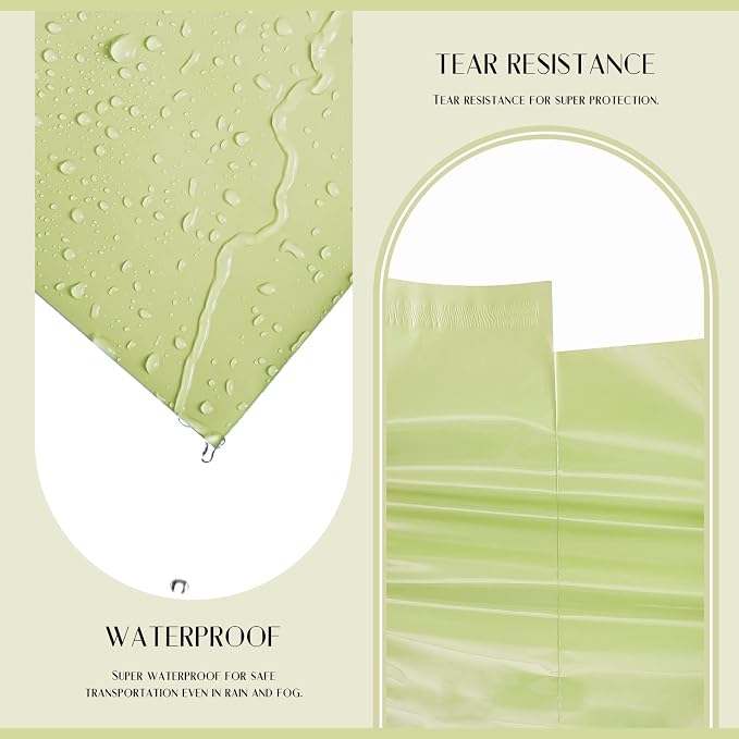 Metronic Large Poly Mailers 19x24 100Pcs, Strong Adhensive Shipping Bags for Clothing, Waterproof Mailers Bags for Small Business, Shipping Envelopes, Tear-resistant Packing Bags in Avocado Green
