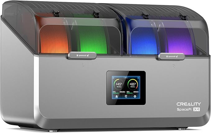 Creality Space Pi X4 Filament Dryer, 4 Spools Filament Dry Box with Dual-Chamber Heated Storage, Max 85℃ Temerature, Independent Temperature Control for PLA, PETG, ABS, TPU, Nylon, ASA