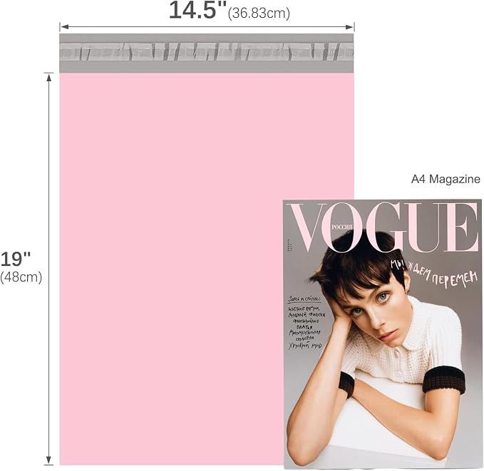 Fuxury Poly Mailers 14.5x19" 400Pcs, Bulk Shipping Bags for Clothes, Pink | Self Adhesive Large Mailing Shipping Envelopes,Waterproof Mailers Poly Bags,Colorful Packaging Bags for Business Boutique