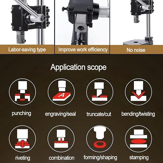 Leather Hole Puncher Industrial Hole Puncher Arbor Press Leathercraft Punching Tools for DIY Leather Craft Punching Holes withPP Plate，1.5-13mm Clamping Chuck，Free Accessorie