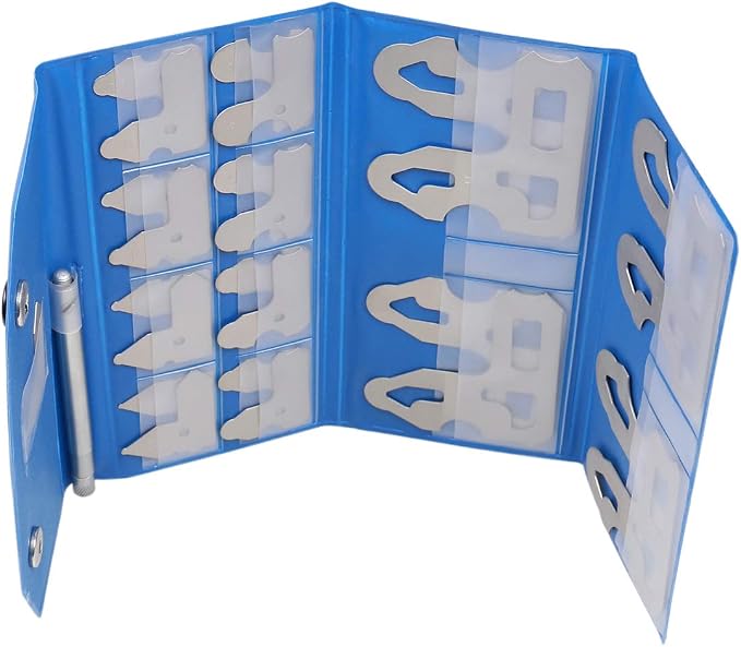 Accusize Industrial Tools 25 Pc Radius Gage Set, Fractional, 1/64-1/2'' Gages with Holder, 3602-5021 | 25 Pc Set, 1/64-1/2" Range, Satin Chrome Finish, Rustproof Steel, with Holder, EG02-5021