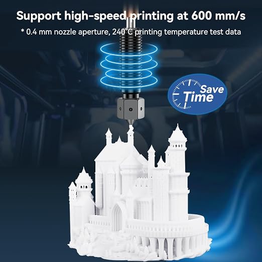 Creality K1C 0.4mm E3D Obxidian High Flow Nozzle - Hardened Steel With Multi-channel Design for K1 Max/K1/Ender 3 V3/Plus/SE/KE 3D Printers - 600mm/s High-speed