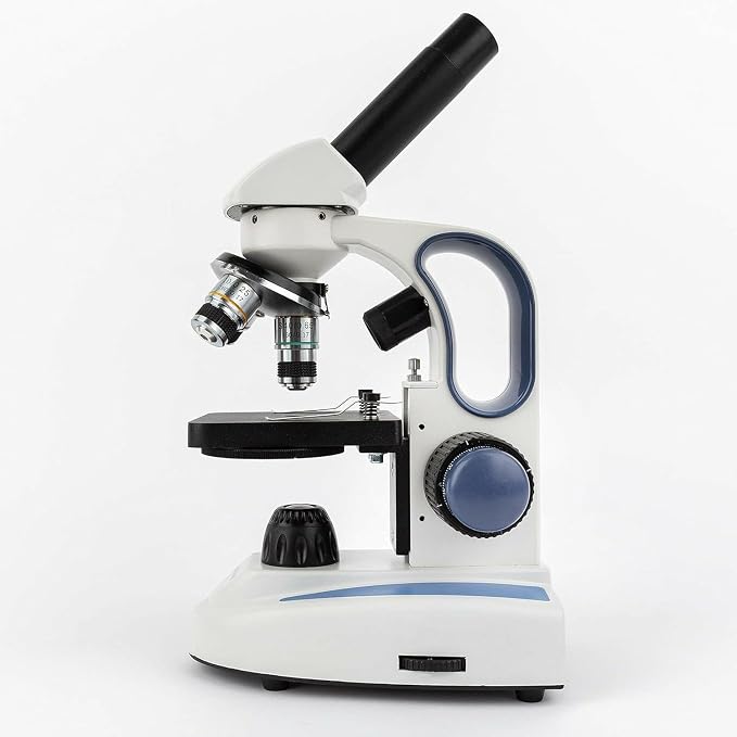 AmScope M158C-2L-E Digital Cordless Compound Monocular Microscope, WF10x and WF25x Eyepieces, 40x-1000x Magnification, Upper and Lower LED Illumination with Rheostat, Brightfield, Single-Lens Condenser, Coaxial Coarse and Fine Focus, Plain Stage, 110V ...