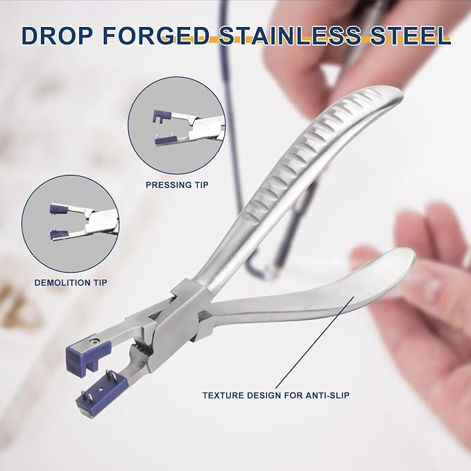 Rimless Glasses Frame Tools - Optician Plier Set with 600 Pcs Tiny Screws, Adjusting Eyeglass Arms, Repairing Eye Glass, Sunglass, Jewelry, Watch