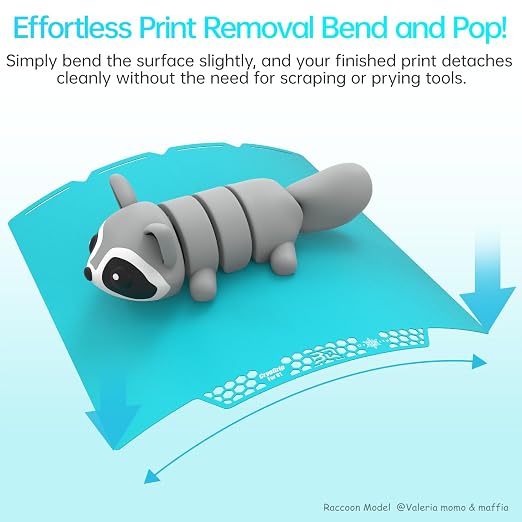 BIQU CryoGrip Pro Glacier Build Plate for Snap-Maker U1 3D Printer, Low Temperature Printing, Double-Sided Spring Steel Sheet, 276X301mm, 1 Piece