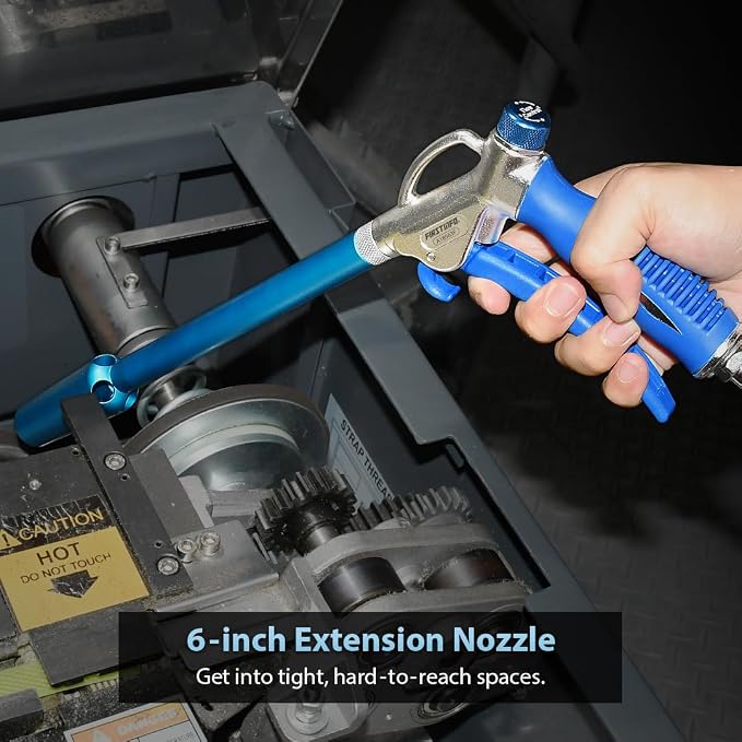 FIRSTINFO A18563FUS Windstorm EX (2X Flow) High Performance Air Blow Gun with Adjustable Air Flow and 6" Extended Nozzle