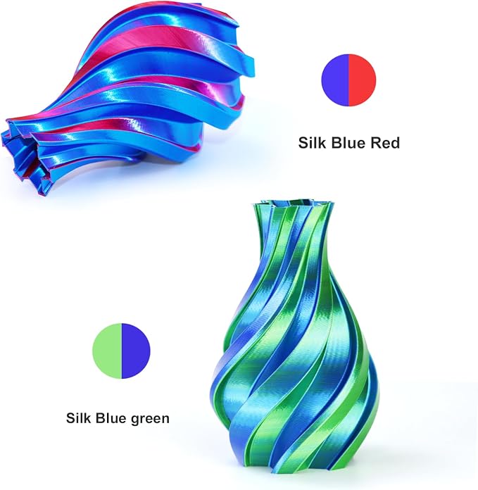 LOVOON 3D PLA Filament 1.75mm Bundle, Dual Colors 3D Printer Filament Bundle Color Change Silk PLA Filament Bundle, PLA Filament for 3D Printer 3D Pen, Dimensional Accuracy +/-0.02mm, 200g x 4 Spools