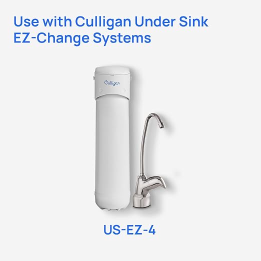 Culligan RC-EZ-4 Premium Water Filtration Replacement Cartridge for Under-Sink, Refrigerator, & RV Systems - EZ Change Water Filter System (500 Gallon Life)