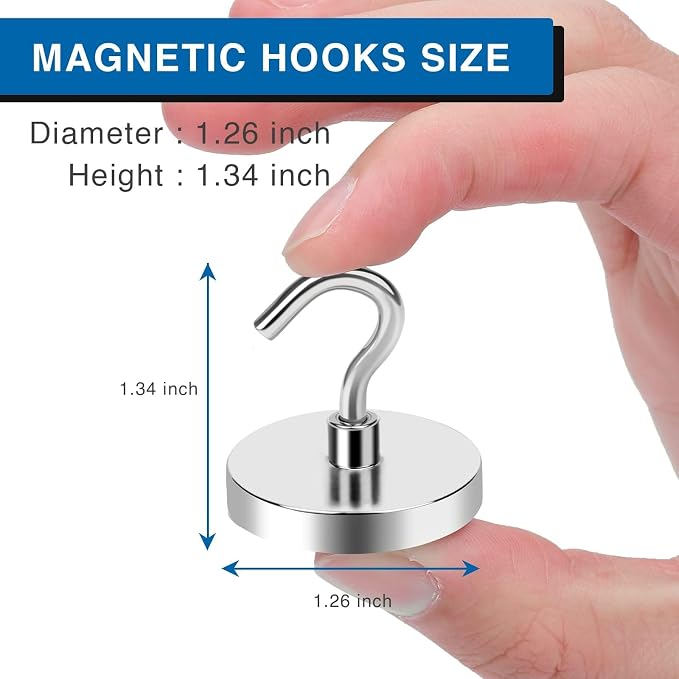 LOVIMAG Magnetic Hooks, Cruise Essentials 2026, 12 Pack-30LBS | Heavy Duty Strong Magnet Hook for Cruise Cabin, Refrigerator Fridge, Ship, Classroom, Kitchen Grills, Black