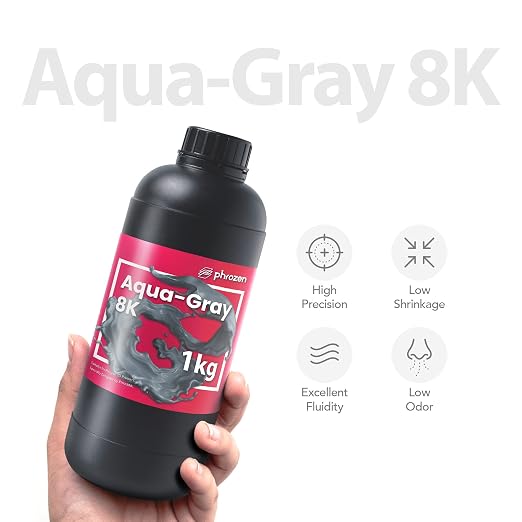 phrozen Aqua Gray 8K 3D Printing Resin, Ultra-High Detail Display Resin for Miniatures, Busts & Models, Optimized for 8K LCD Resin Printers, 405nm, 1KG