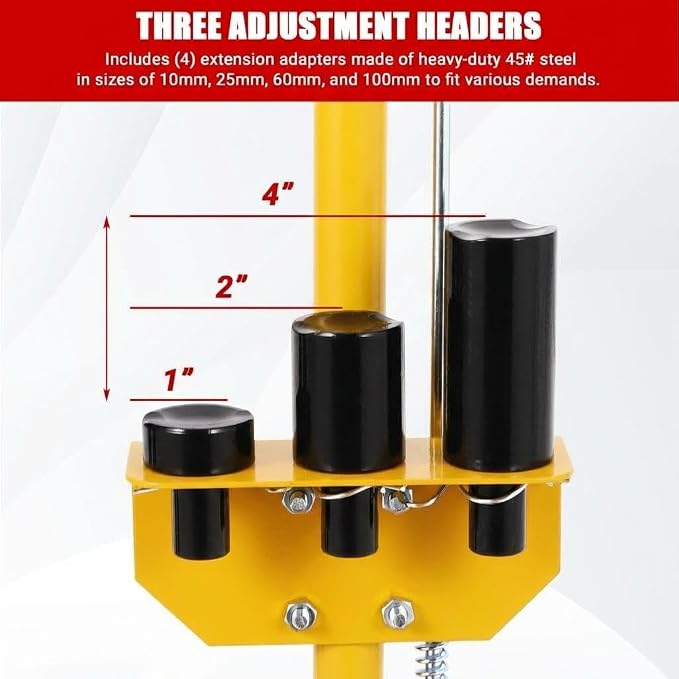 Air Hydraulic Floor Jack, 22-Ton(44,000 LBS) Low Profile 9 Inch Heavy Duty Jack for Trucks & Tractors, Dual Power Air/Manual Hydraulic with 4 Adapters, Adjustable 46" Handle & Rubber Wheels