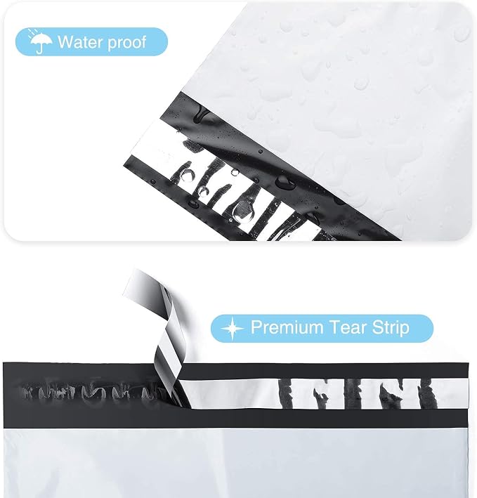 Fuxury 900 Pcs 24x24" Poly Mailers,Waterproof Mailing Envelopes for Clothing, Strong Adhesive Poly Shipping Postage Bags for Small Business(White)