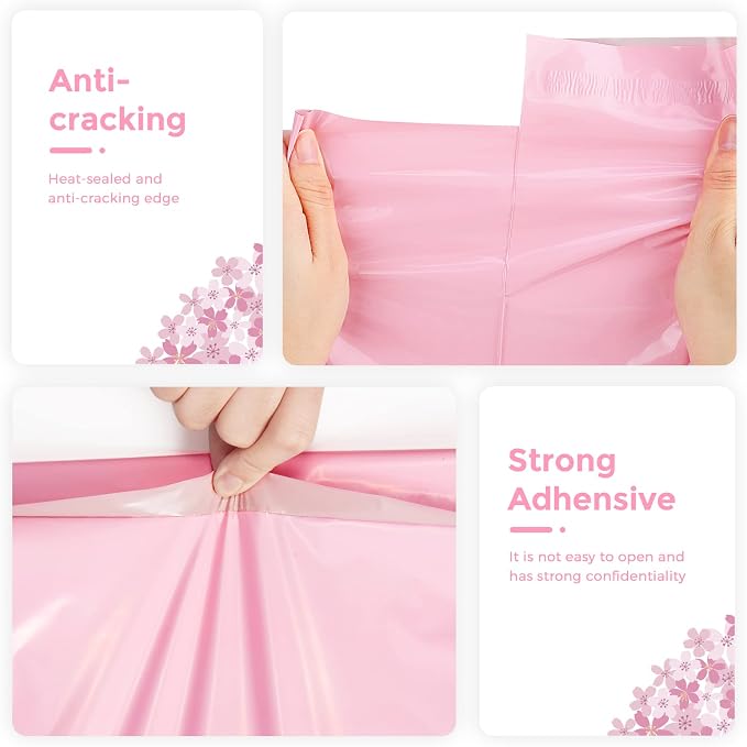 Metronic Poly Mailers 14.5x19 200 Pack, Strong Adhesive Shipping Envelopes for Clothing, Large Shipping Bags for Small Businesses, Waterproof Mailers Poly Bags for Shipping, Packages Bags Light Pink