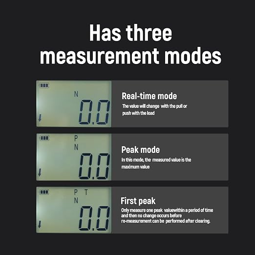 50N Digital Force Gauge Push and Pull Tester Meter with 4 Measurement Units N Kg Lb Oz, Automatic Backlight, Buzzer Alarm Function,1% Accuracy