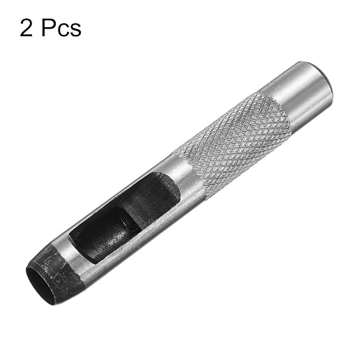 HARFINGTON 2pcs Leather Round Hole Punch, 11mm Hollow Hole Puncher Cutter Carbon Steel Circle Hole Punching Cutting Tool for Belt/DIY Leather Craft