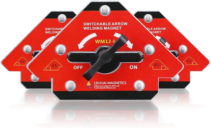 LISHUAI Unique Design On/Off Switch Strong Neodymium Arrow Welding Magnet/Magnetic Angle Welding Clamp 45 90 135 Degrees 92 LBS