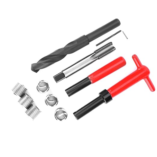 11Pcs Thread Repair Kit,M16x1.5 Length 1.5D Stainless Steel Twisted Drill Tap Wrench Threaded Insert Tool,Metric-Imperial Units Conversion Helicoil Repair Kit