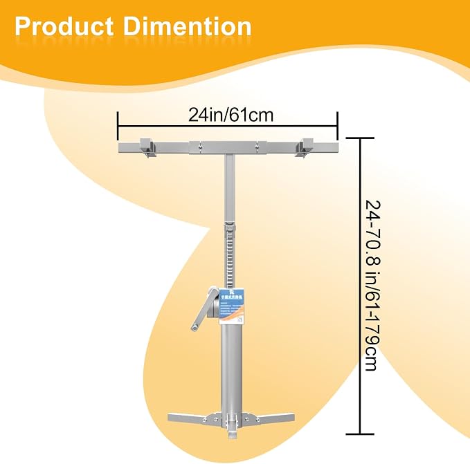 Cabinet Lift Jack for Installing Cabinet，Adjustable Third Hand Tool Support System with 440lbs, Multi-Functional Cabinet Jack (70.8 inch)